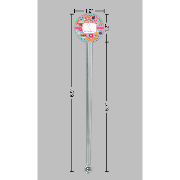 Dessert & Coffee Clear Plastic 7" Stir Stick - Round - Dimensions