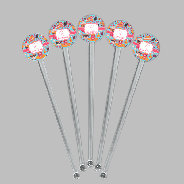 Dessert & Coffee Clear Plastic 7" Stir Stick - Round - Fan View