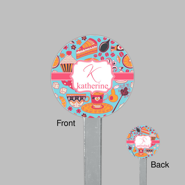 Dessert & Coffee Clear Plastic 7" Stir Stick - Round - Front & Back