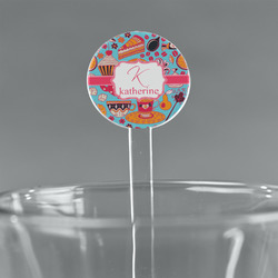 Dessert & Coffee 7" Round Plastic Stir Sticks - Clear (Personalized)
