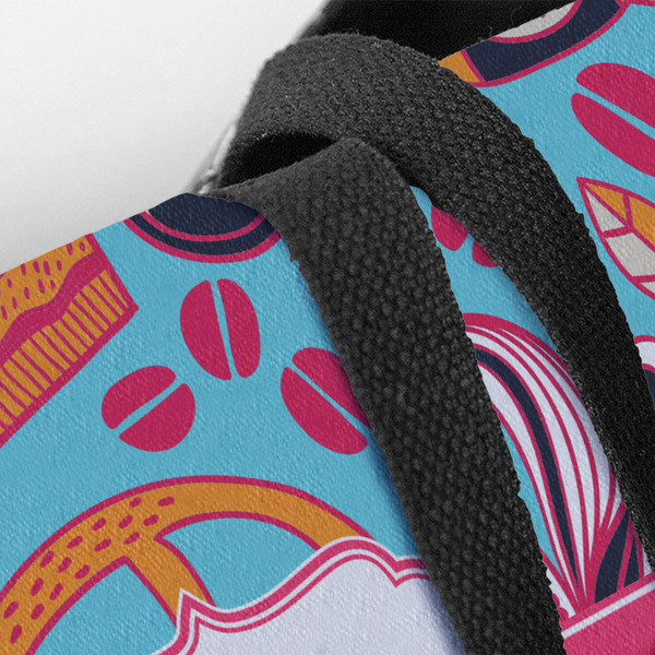 Dessert & Coffee Closeup of Tote w/Black Handles