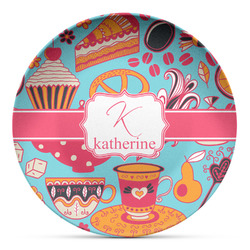 Dessert & Coffee Microwave Safe Plastic Plate - Composite Polymer (Personalized)