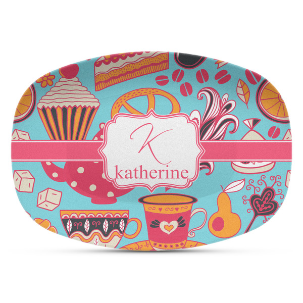 Custom Dessert & Coffee Plastic Platter - Microwave & Oven Safe Composite Polymer (Personalized)