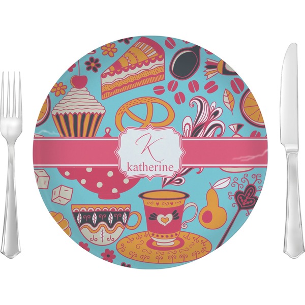 Custom Dessert & Coffee Glass Lunch / Dinner Plate 10" (Personalized)