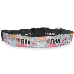 Dessert & Coffee Deluxe Dog Collar - Small (8.5" to 12.5") (Personalized)