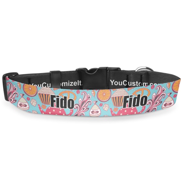 Custom Dessert & Coffee Deluxe Dog Collar - Extra Large (16" to 27") (Personalized)
