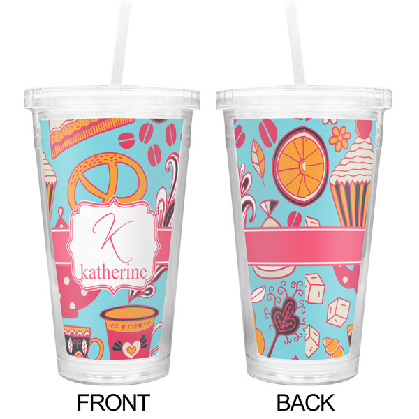 Dessert & Coffee Double Wall Tumbler with Straw - Approval