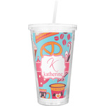Dessert & Coffee Double Wall Tumbler with Straw (Personalized)