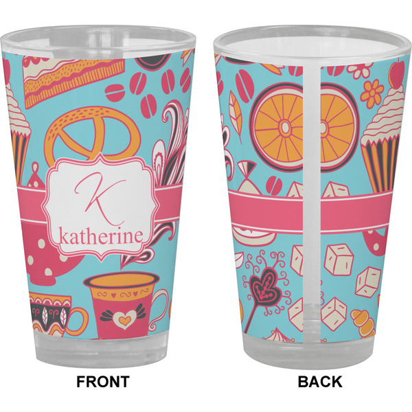 Dessert & Coffee Pint Glass - Full Color - Front & Back Views