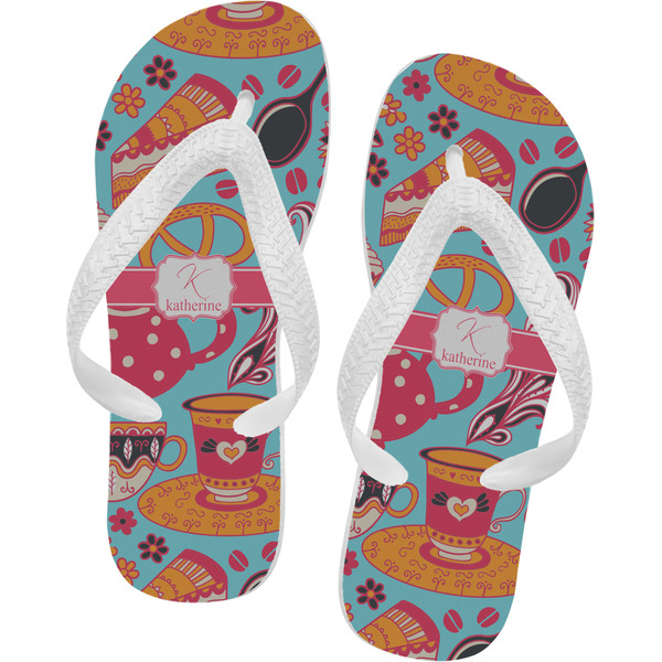Custom Dessert & Coffee Flip Flops - Medium (Personalized)