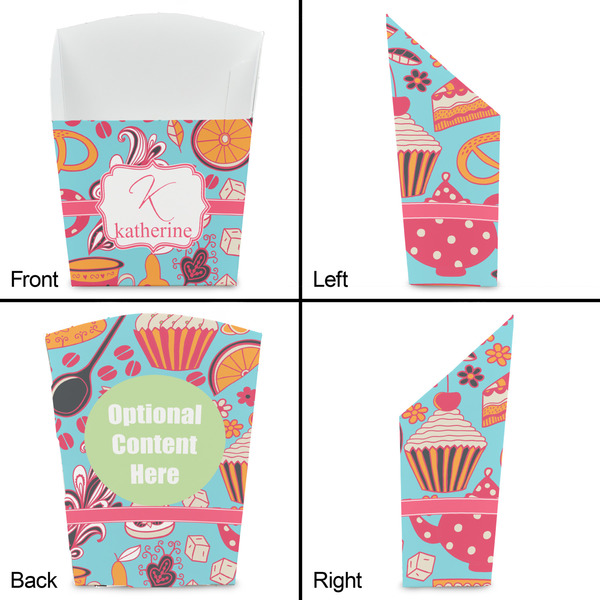 Dessert & Coffee French Fry Favor Box - Front & Back View