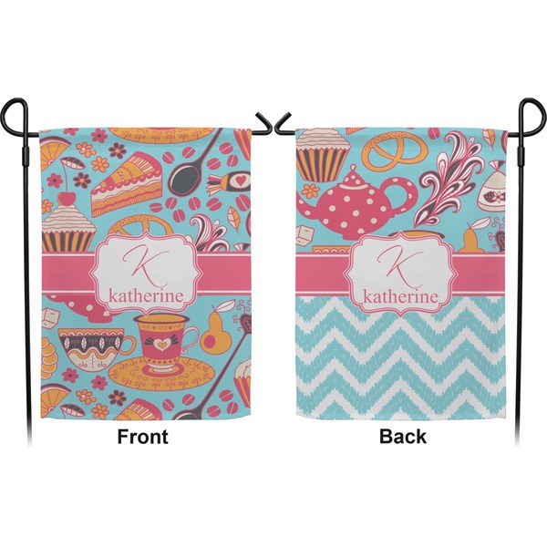 Dessert & Coffee Garden Flag - Double Sided Front and Back