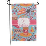 Dessert & Coffee Small Garden Flag - Double Sided w/ Name and Initial