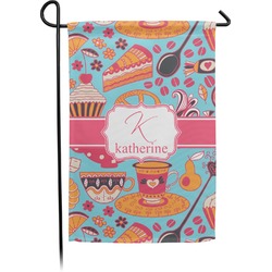 Dessert & Coffee Small Garden Flag - Double Sided w/ Name and Initial