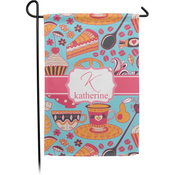 Custom Dessert & Coffee Small Garden Flag - Double Sided w/ Name and Initial