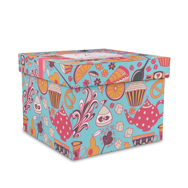 Custom Dessert & Coffee Gift Box with Lid - Canvas Wrapped - Medium (Personalized)