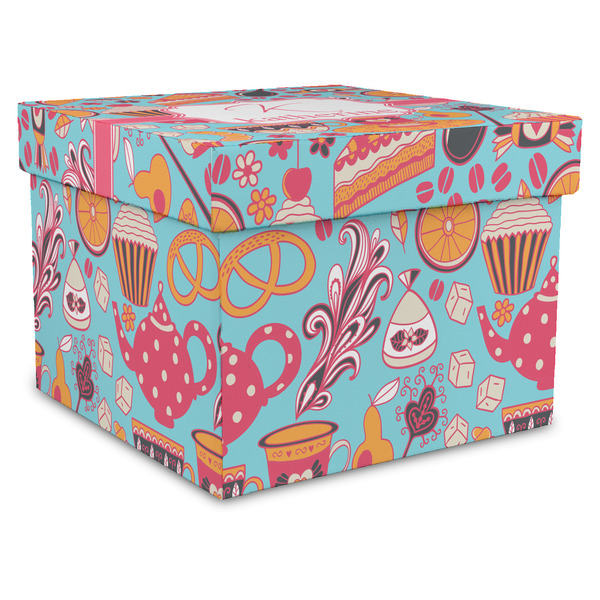Custom Dessert & Coffee Gift Box with Lid - Canvas Wrapped - XX-Large (Personalized)