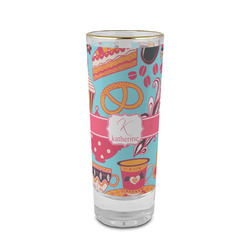 Dessert & Coffee 2 oz Shot Glass - Glass with Gold Rim (Personalized)