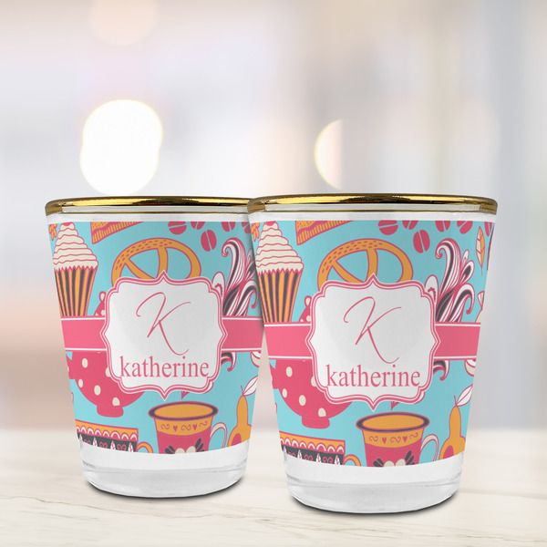 Dessert & Coffee Glass Shot Glass - with gold rim - LIFESTYLE