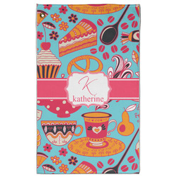 Dessert & Coffee Golf Towel - Poly-Cotton Blend w/ Name and Initial