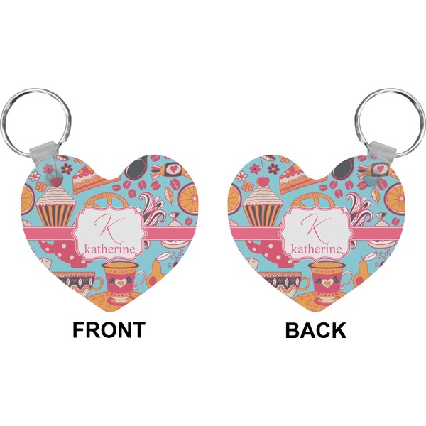 Dessert & Coffee Heart Keychain (Front + Back)