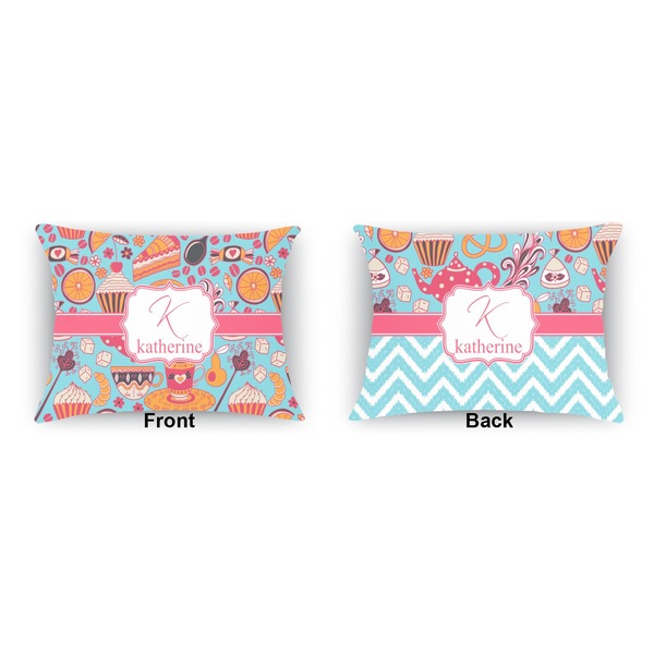 Dessert & Coffee  Indoor Rectangular Burlap Pillow (Front and Back)