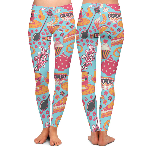 Dessert & Coffee Ladies Leggings - Front and Back