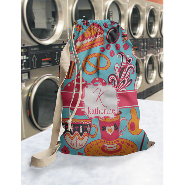 Dessert & Coffee Laundry Bag in Laundromat