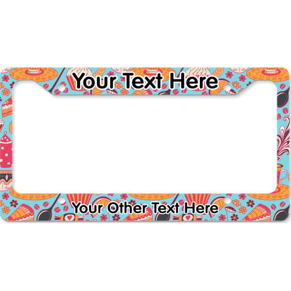 Custom Dessert & Coffee License Plate Frame - Style B (Personalized)
