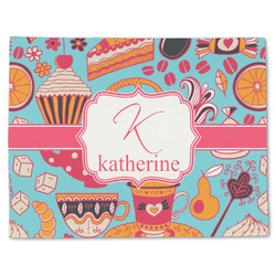 Dessert & Coffee Single-Sided Linen Placemat - Single w/ Name and Initial