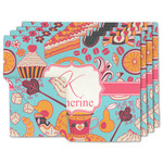 Dessert & Coffee Linen Placemat w/ Name and Initial