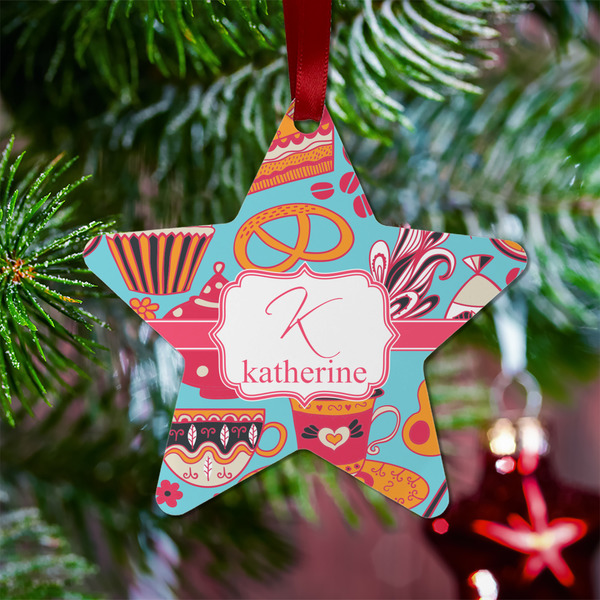 Dessert & Coffee Metal Star Ornament - Lifestyle