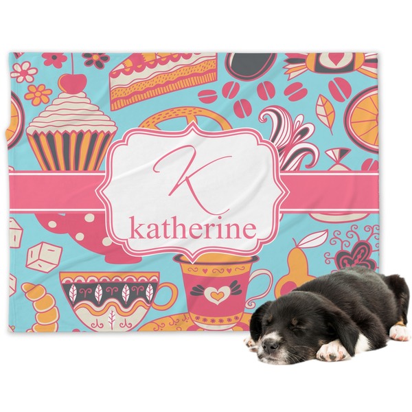 Custom Dessert & Coffee Dog Blanket - Large (Personalized)