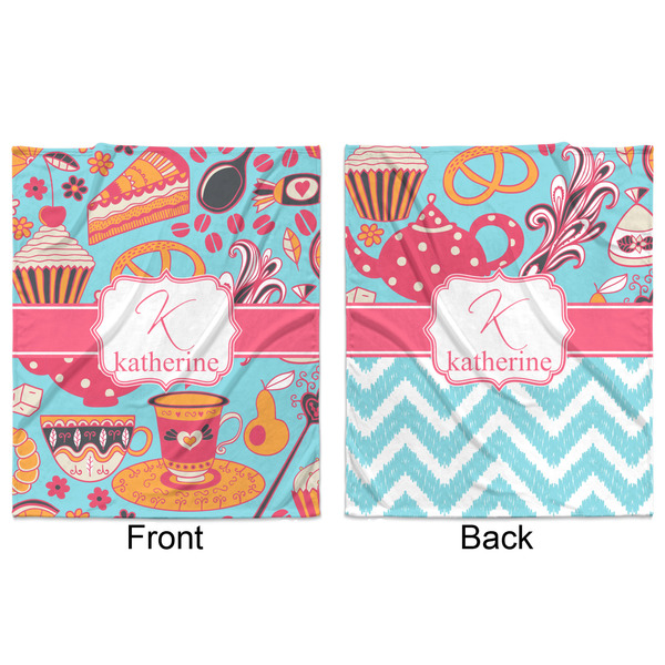 Dessert & Coffee Minky Blanket - 50"x60" - Double Sided - Front & Back