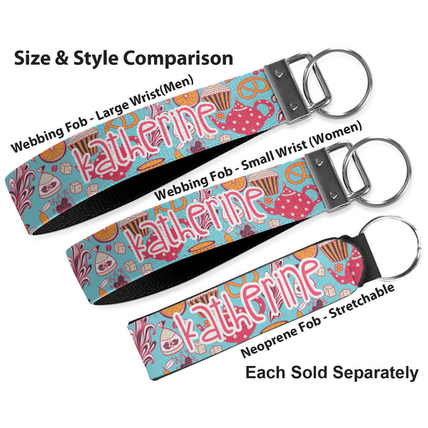 Dessert & Coffee Multiple Key Ring comparison sizes