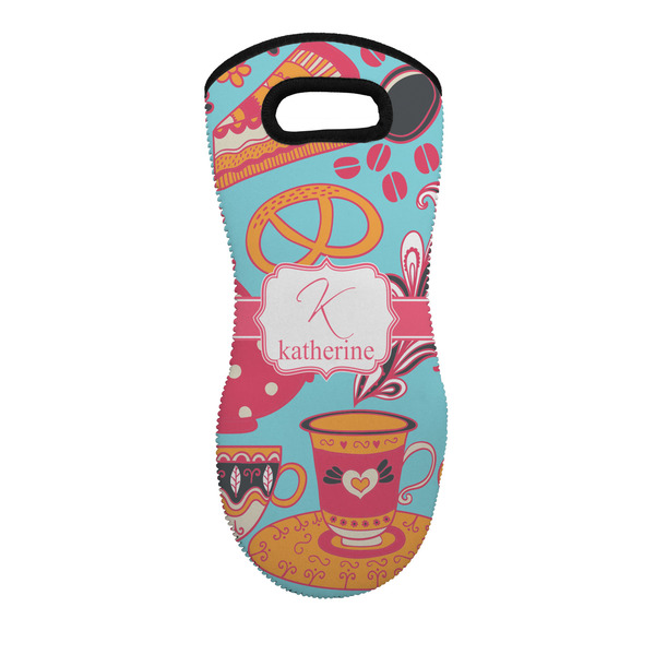 Custom Dessert & Coffee Neoprene Oven Mitt w/ Name and Initial