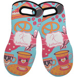 Dessert & Coffee Neoprene Oven Mitts - Set of 2 w/ Name and Initial