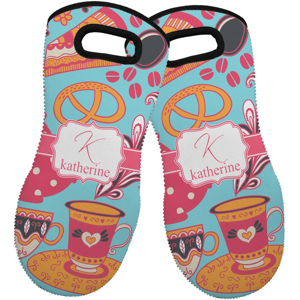 Dessert & Coffee Neoprene Oven Mitt -Set of 2 - Front