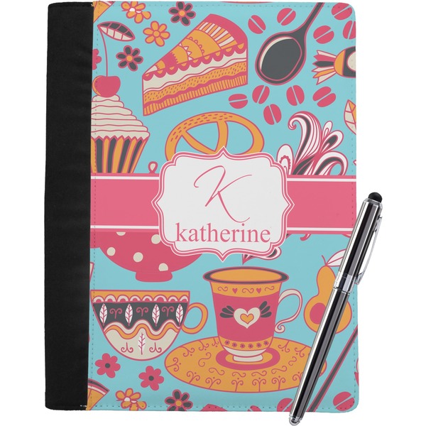 Custom Dessert & Coffee Notebook Padfolio - Large w/ Name and Initial