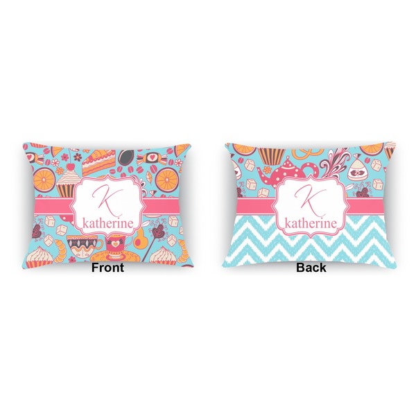 Dessert & Coffee  Outdoor Rectangular Throw Pillow (Front and Back)