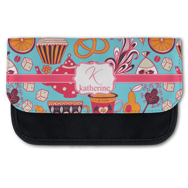 Custom Dessert & Coffee Canvas Pencil Case w/ Name and Initial