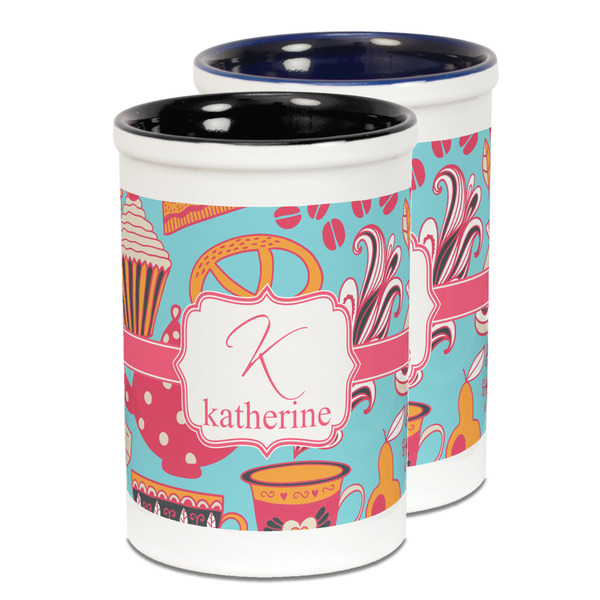 Custom Dessert & Coffee Ceramic Pencil Holder - Large
