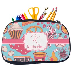 Dessert & Coffee Neoprene Pencil Case - Medium w/ Name and Initial