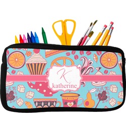Dessert & Coffee Neoprene Pencil Case - Small w/ Name and Initial