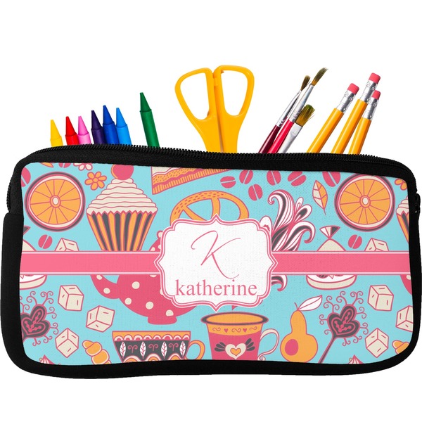 Custom Dessert & Coffee Neoprene Pencil Case (Personalized)