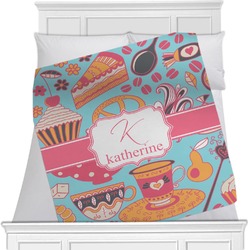Dessert & Coffee Minky Blanket - Twin / Full - 80"x60" - Double Sided (Personalized)