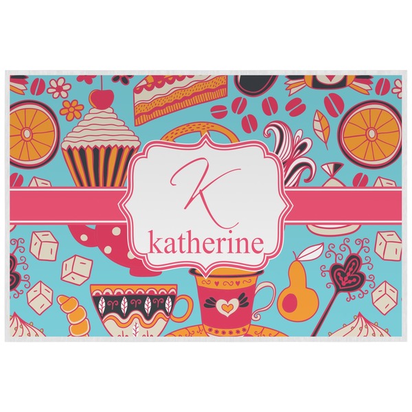 Custom Dessert & Coffee Laminated Placemat w/ Name and Initial