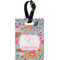 Dessert & Coffee Plastic Luggage Tag - Rectangular w/ Name and Initial
