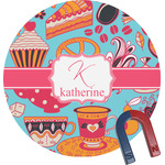 Dessert & Coffee Round Fridge Magnet (Personalized)