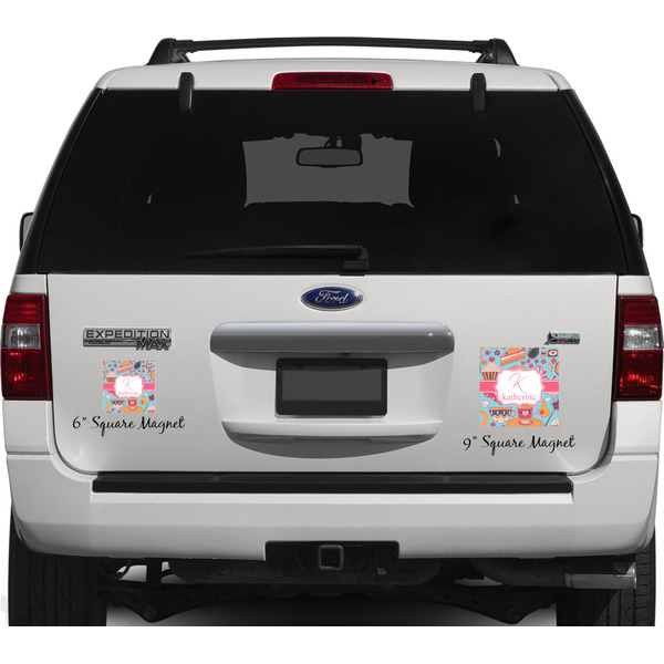 Dessert & Coffee Personalized Square Car Magnets on Ford Explorer